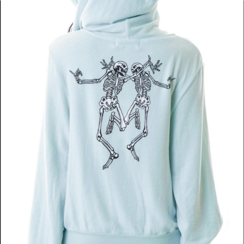 Wildfox Skeleton dance Malibu zip up hoodie